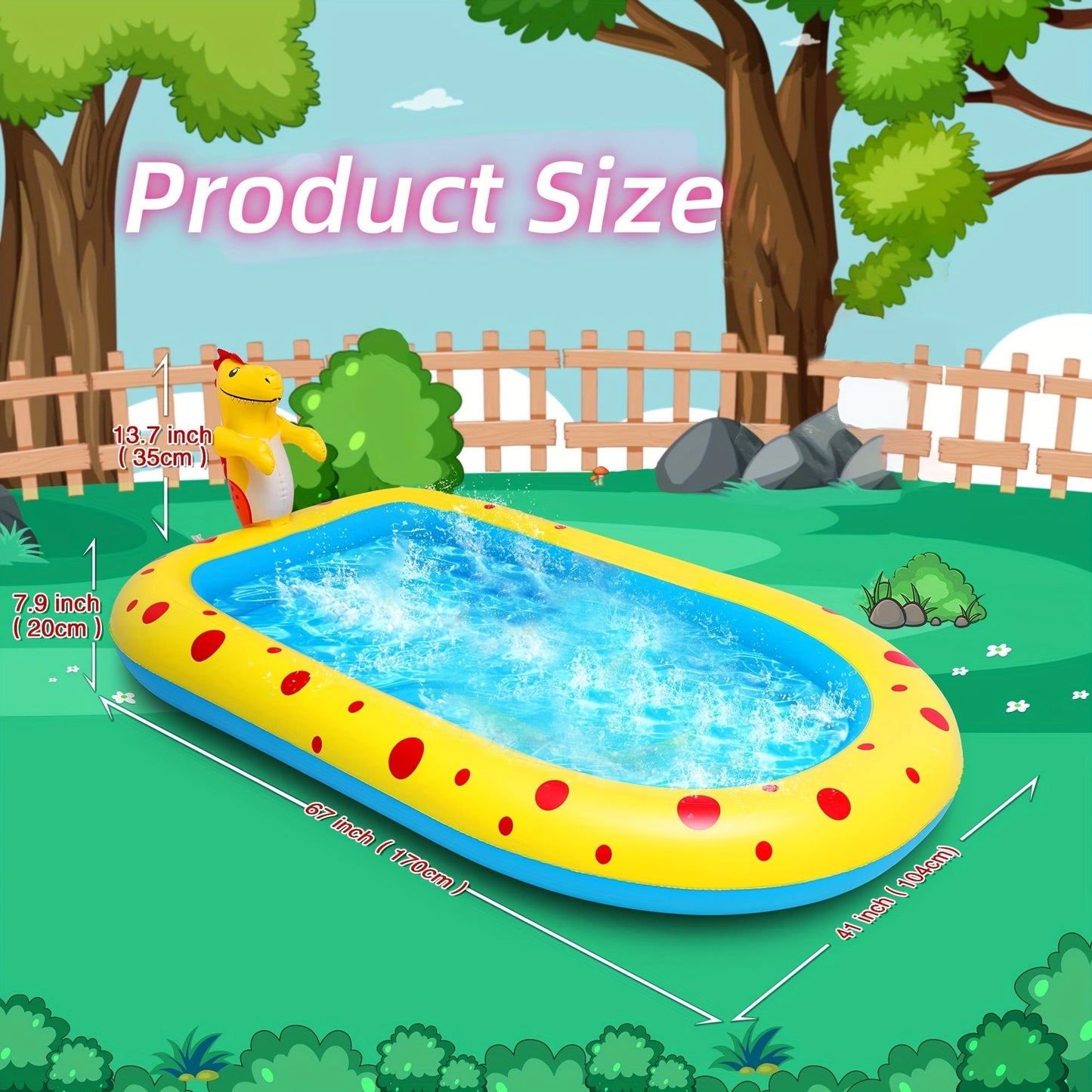 PawRelax™ Dino Splash Waterpark – Verkoelend Speelbad voor Honden - PawRelax