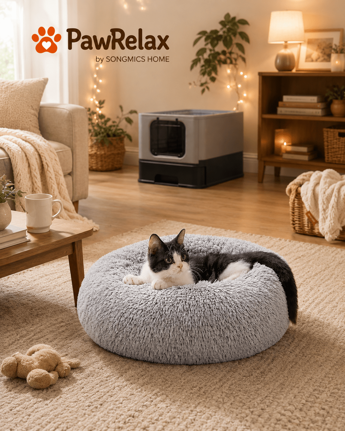 PawRelax® Anti - Stress Honden - & Kattenmand | Donut Mand - PawRelax