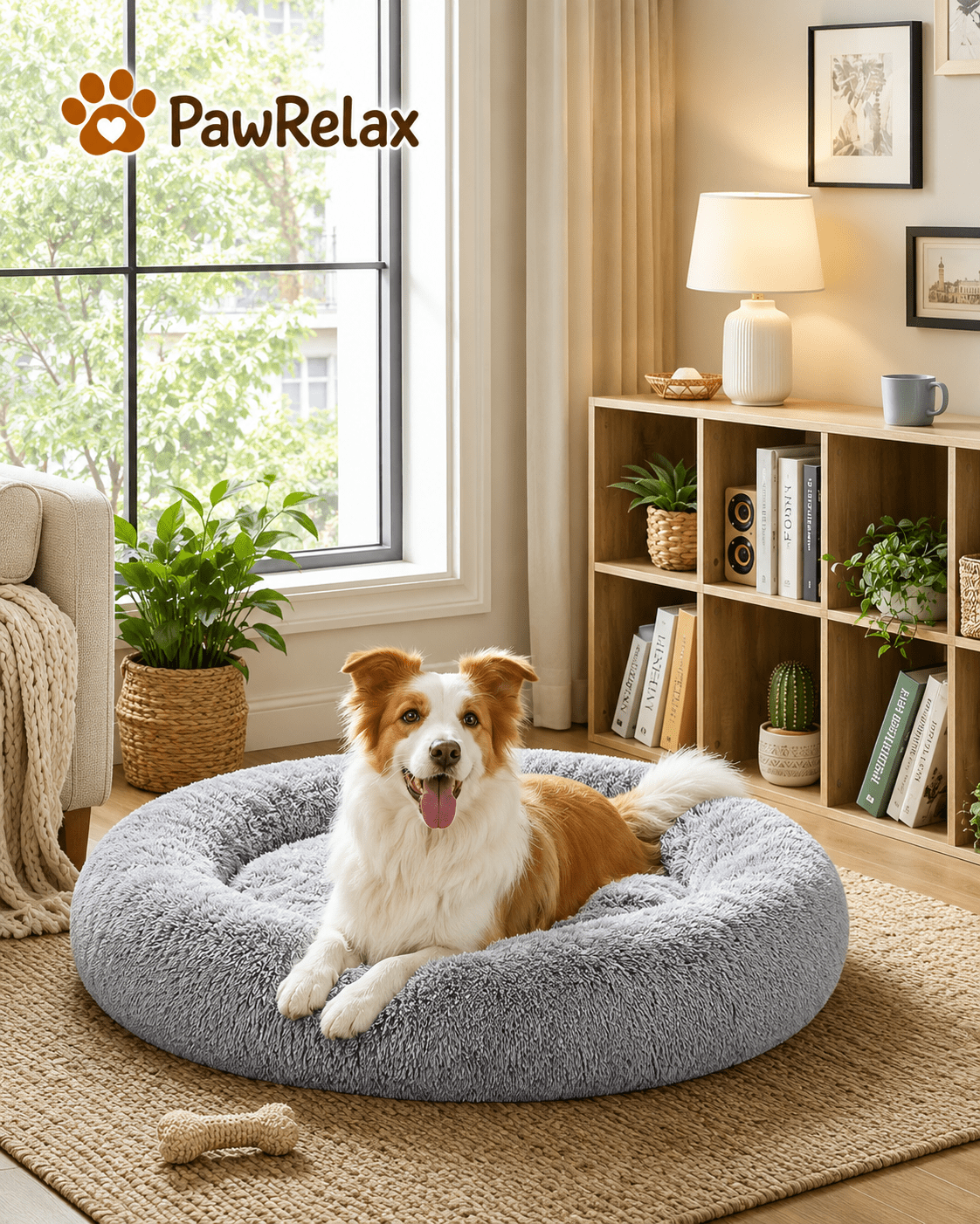 PawRelax® Anti - Stress Honden - & Kattenmand | Donut Mand - PawRelax