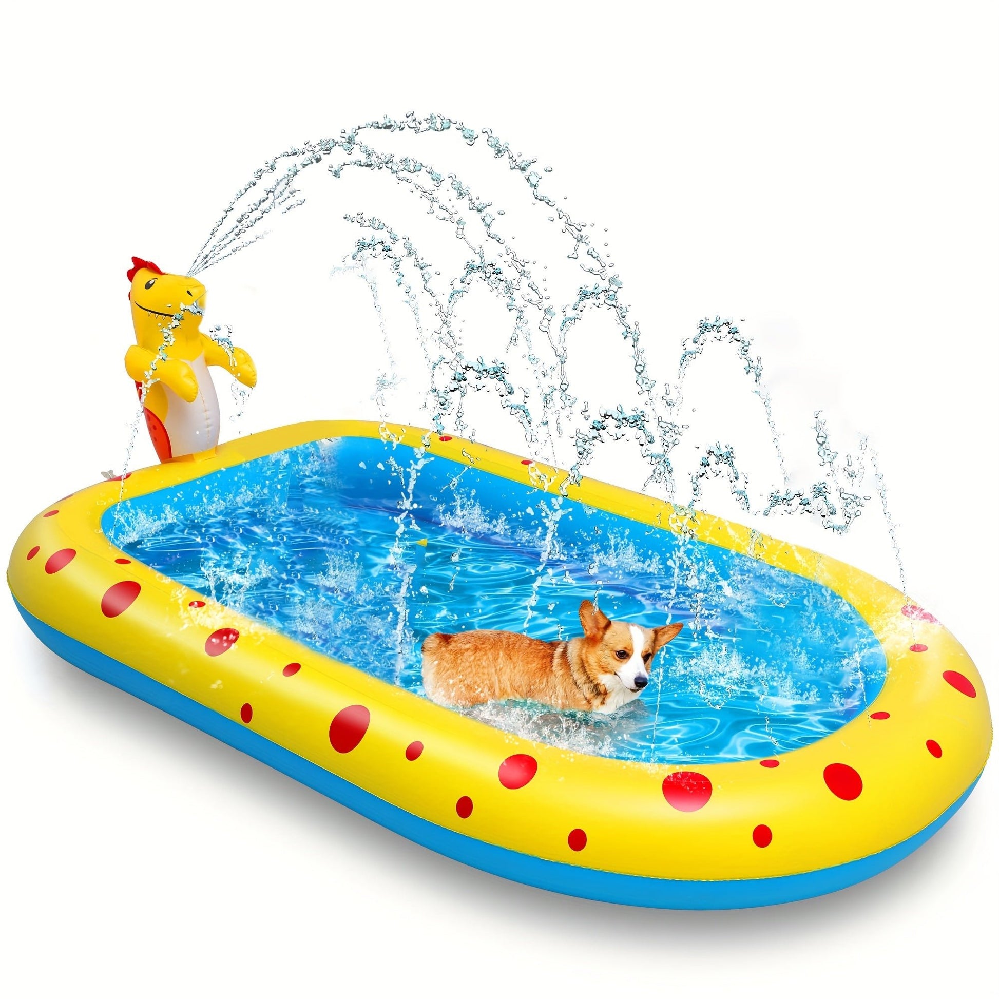 PawRelax™ Dino Splash Waterpark – Verkoelend Speelbad voor Honden - PawRelax