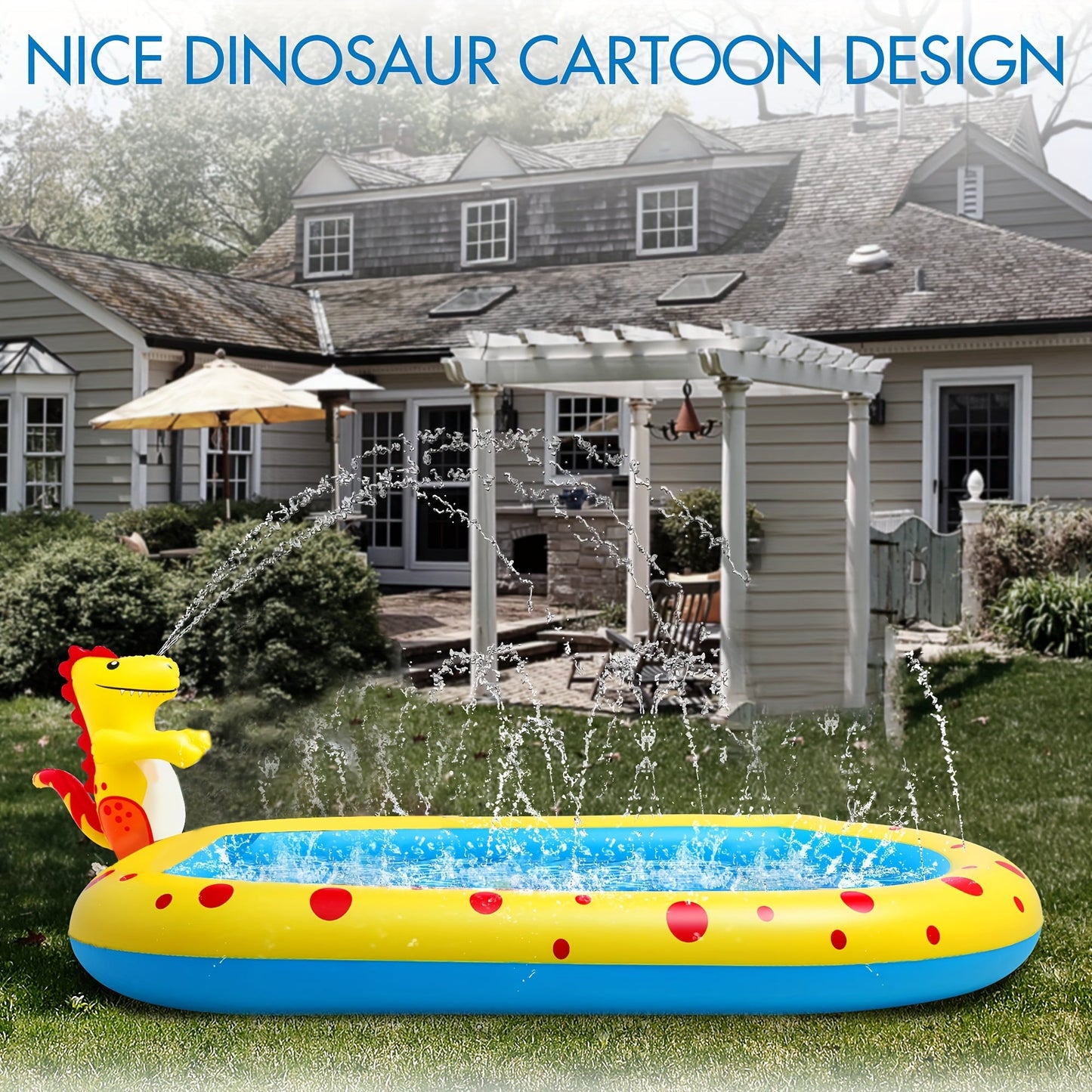 PawRelax™ Dino Splash Waterpark – Verkoelend Speelbad voor Honden - PawRelax