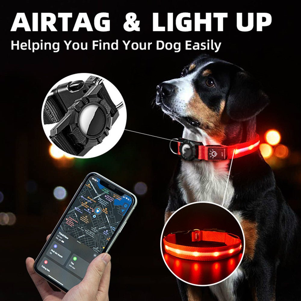 PawRelax™ GPS & AirTag Waterdichte LED Halsband voor Honden - PawRelax