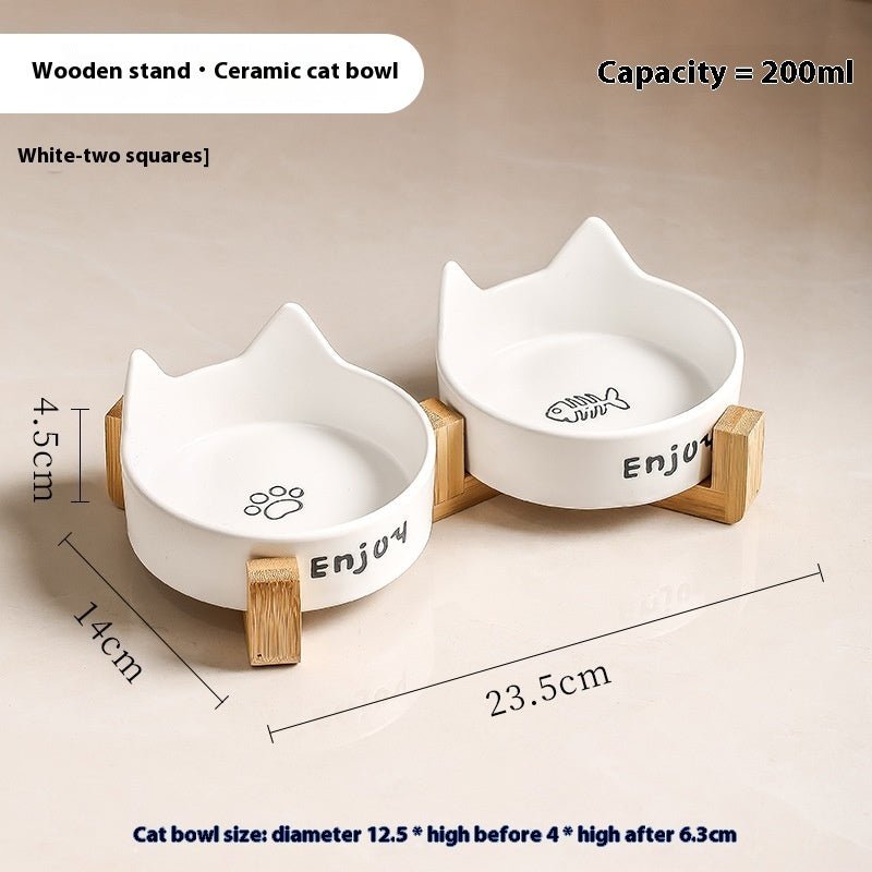 PawRelax™ Voer- & Waterbak met Houten Standaard - PawRelax