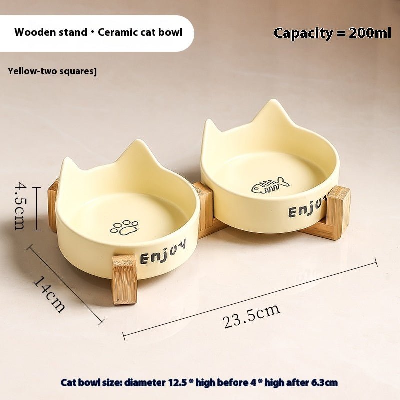 PawRelax™ Voer- & Waterbak met Houten Standaard - PawRelax