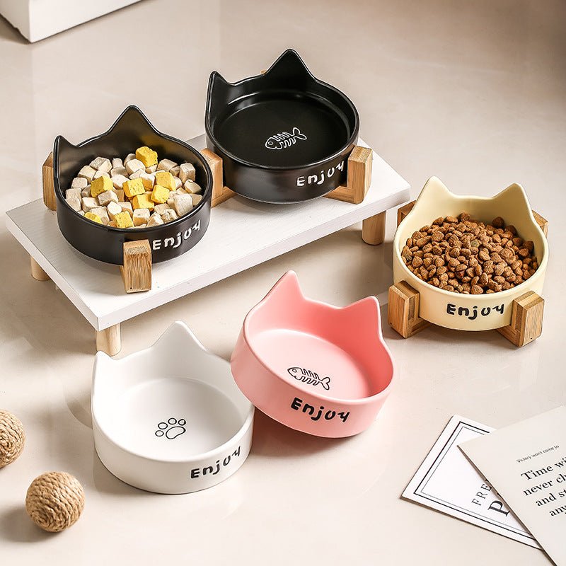 PawRelax™ Voer- & Waterbak met Houten Standaard - PawRelax