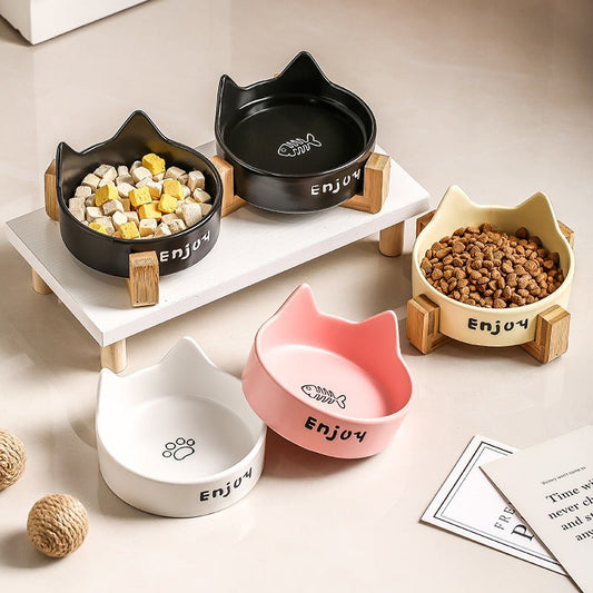 PawRelax™ Voer- & Waterbak met Houten Standaard - PawRelax