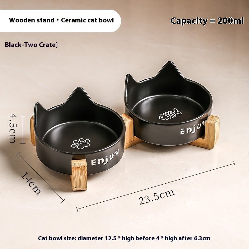 PawRelax™ Voer- & Waterbak met Houten Standaard - PawRelax