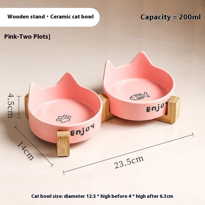 PawRelax™ Voer- & Waterbak met Houten Standaard - PawRelax